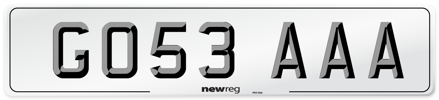 GO53 AAA Number Plate from New Reg